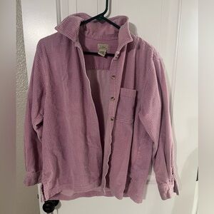 Lilac Corduroy Button-Up Shirt